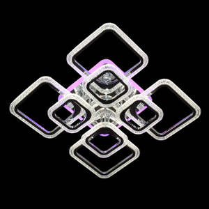 Sản Phẩm Mới 2020 Chiếu Sáng Nhà Đèn Trần Nhôm LED Pha Lê Hiện Đại 5 Vòng Tròn Màu Đen Mịn Dome Vàng Bóng Đèn Halogen Bằng Gỗ - Product Image 2