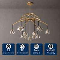 Lustre en laiton et cristal K9, grand luminaire suspendu en forme de demi-sphère, 36-60 pouces, pour salon, villa, hall d'entrée, plafond haut, luxe