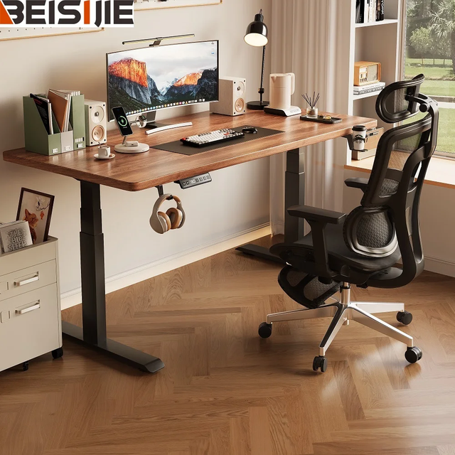 New Model Dual Motor Electric Height Adjustable Table Electric Lift Standing PC Computer Office Table