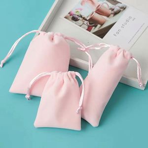 Wholesale Custom Luxury Logo Small Velvet <b>Drawstring</b> <b>Bag</b> Hot Sale Phone Purse <b>Makeup</b> Toiletry Storage Pouch Gift Candle Craft - Product Image 3