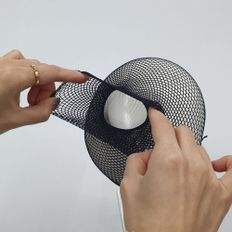 Accessorio per capelli da uomo tessuto nero a rete aperta tipo con testa fissa comoda copertura per capelli - Product Image 1