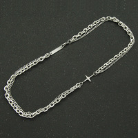 Hommes Femmes Simple Rétro Luxe Hip Hop Punk Style Multicouche Bracelet En Acier Inoxydable Personnalisé Chaînes De Mode Collier