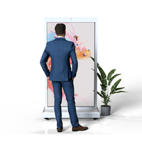 Layar OLED Transparan 77-Inci 43% Transparansi Bisnis Lift Swalayanan Dalam Ruangan 1 Tahun SDK Pusat Perbelanjaan Pendidikan
