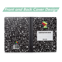 Cuaderno de composición COLORFLY con textura de mármol personalizada, estampado de mapa y bandera de país, encuadernación cosida, cuaderno escolar de rayas anchas