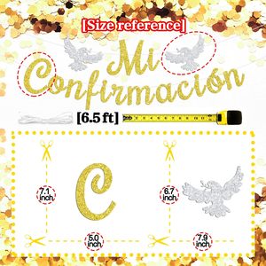 Mi Confesión Banner, Primera Comunión Española, Primer Cumpleaños Religioso, Decoración <span class=keywords><strong>para</strong></span> Fiesta de Bautizo y Baby Shower - Product Image 2