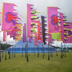 Drapeau balinais 75x400cm avec mât en fibre de verre, style réglable pour la suspension ou le dépliage, drapeau de festival extérieur - Product Image 5