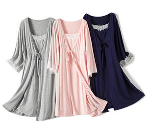 2 Pz/set La Gravidanza, La Maternità Pigiami Degli Indumenti Da Notte Infermieristico Pigiama In Gravidanza <span class=keywords><strong>Allattamento</strong></span> Al Seno Camicia Da Notte Elegante Vestito Di Cura di Maternità - Product Image 2