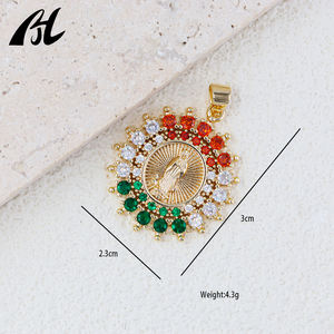 JoyerIa Religiosa 18K Vintage diamante incrustado <span class=keywords><strong>Virgen</strong></span> María <span class=keywords><strong>Guadalupe</strong></span> colgante moda brillante No se desvaneció joyería mujeres - Product Image 6