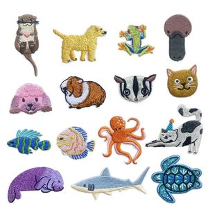 Patchs brodés faits main mignons en forme de lion et d'animaux marins pour vêtements d'enfants, nouveau design, patch thermocollant en feutre et polyester tortue marine - Product Image 1