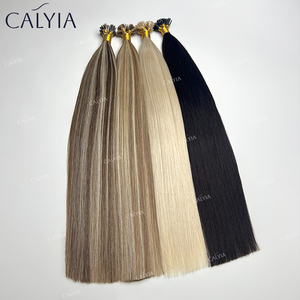 Punta de queratina blanca 100% Extensiones de cabello natural K Tips Raw Double Drawn Nano Itip Y K Flat F I U Tip Remy Extensiones de cabello humano - Product Image 1