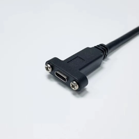 Câble USB 2.0 industriel Type C mâle vers femelle à montage sur panneau, coudé à 90 degrés, extension USB-C à montage sur panneau, support usine, personnalisation possible