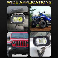 Feux de travail extérieurs pour voiture tout-terrain en aluminium, 3'', 20W, couleur ambre/blanc, lumière LED pour ATV, UTV, camion, jeep, bateau