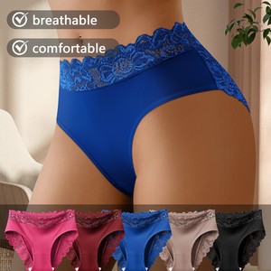 Braguitas Elásticas <span class=keywords><strong>de</strong></span> Cintura Media <span class=keywords><strong>con</strong></span> Diseño <span class=keywords><strong>de</strong></span> Encaje, 6 Colores Disponibles, Bragas Cómodas <span class=keywords><strong>con</strong></span> Cobertura Total para <span class=keywords><strong>Mujer</strong></span> - Product Image 5