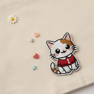 Nuevo Parche Bordado Termoadhesivo con Diseño de Perro y Gato Coloridos para Decorar Bolsas, Ropa, Fundas de Teléfono - Product Image 3