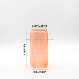 Prezzo di fabbrica all'ingrosso 450ml orso Soda può tazze di vetro con paglia e coperchio - Product Image 2