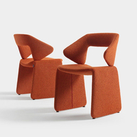 Mobilier de salle à manger nordique moderne chaise de salle à manger design haut de gamme à dossier incurvé en tissu de couleur personnalisée