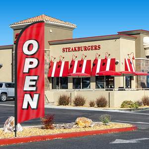 Bandera abierta <span class=keywords><strong>para</strong></span> negocios con poste y Estaca de tierra, letreros abiertos Bandera de Swooper Bandera de plumas publicitarias <span class=keywords><strong>para</strong></span> negocios externos - Product Image 3