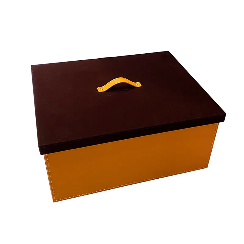 Large leather storage box