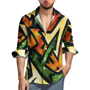 ספק קיץ בגדי חוף הוואי לגברים סיטונאי פולינזי שבטי יוקרה לוגו מותאם אישית כפתור סמואה חולצה 2024