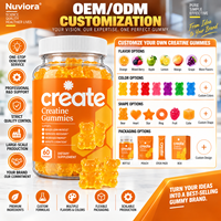 Gummies de créatine monohydrate à marque privée OEM pour adultes, 60 unités, soutien à la force musculaire et à l'énergie pendant l'entraînement, GMP HALAL HACCP
