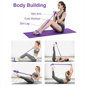 Fitness Gum 4 Tube TPE Bandes De Résistance Latex Pédale Exerciseur Sit-Up Pull Corde Bandes Élastiques Yoga Pilates Sac D'entraînement Emballé - Product Image 5