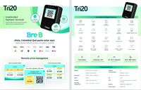Terminal de paiement QR Bre-B Tri20 NFC Dynamic QR pour machines Pulse et MDB en Colombie