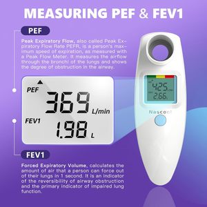 Digitaler <span class=keywords><strong>Peak</strong></span>-<span class=keywords><strong>Flow</strong></span>-Meter Klasse I PEF FEV1 Messung Heimmedizinische Tracking-Software Präzise Zuverlässige Asthma-Management-Software für Erwachsene - Product Image 2