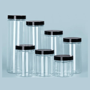 El Cubo de almacenamiento de plástico Circular de boca ancha con cubierta negra es fácil de limpiar puede <span class=keywords><strong>almacenar</strong></span> contenedores de almacenamiento de alimentos como nueces y té - Product Image 2