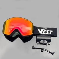 Lunettes de ski SK810H chauffantes anti-buée avec lentille magnétique, sangle élastique à changement rapide, logo personnalisé, lunettes de neige pour motoneige et snowboard