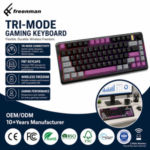 Custom 81-<b>Key</b> Tri Mode Wireless Gaming Keyboard Mechanical Hot-Swappable Keyboards Backlit RGB Backlighting Offers Vibrant 7-RGB - Product Image 1