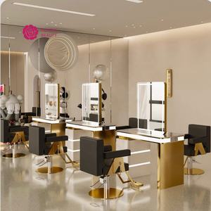 Yicheng Beauty 2024 Precio de descuento de fábrica espejo de maquillaje ligero salón peluquería muebles Barbero espejo de China - Product Image 3