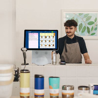 Terminal de pago RFID para programas de fidelización de restaurantes Sistema POS cuadrado con impresora para exposiciones y caja registradora POS
