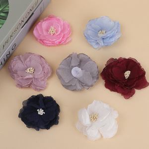 Flor de Chifón de 7 cm, Camelia, Accesorios DIY para Decoración de Cabello, Zapatos, Sombreros y Ropa - Product Image 3