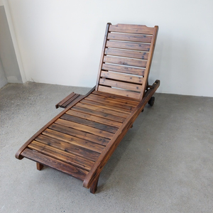 DISHI <span class=keywords><strong>Chaise</strong></span> <span class=keywords><strong>longue</strong></span> de jardin en bois massif brun foncé, style américain et européen du milieu du siècle, pour extérieur, plage, pliable - Product Image 6
