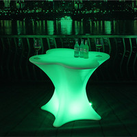Ensemble de meubles de Bar colorés, fauteuil en polyéthylène, table et chaise de Bar à Led