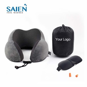 U-Shaped Memory Foam <b>Pillow</b> Velvet <b>Neck</b> Support Travel <b>Pillow</b> For Adults 28x28cm - Product Image 3