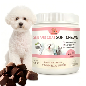 Complément alimentaire <span class=keywords><strong>pour</strong></span> chiens en forme <span class=keywords><strong>de</strong></span> bouchées moelleuses <span class=keywords><strong>pour</strong></span> la peau et la fourrure, enrichi en taurine et vitamines, <span class=keywords><strong>pour</strong></span> peaux sèches et anti-chute <span class=keywords><strong>de</strong></span> poils – Produit <span class=keywords><strong>de</strong></span> santé <span class=keywords><strong>pour</strong></span> animaux <span class=keywords><strong>de</strong></span> compagnie - Product Image 1