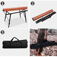 Table pliante portable en aluminium pour pique-nique, camping et plage, avec pieds extensibles et sac de transport