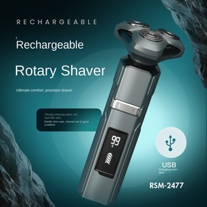Men's Triple Blade Electric Rotary <b>Razor</b> IPX7 Face Body Wet/Dry Shaving LED Display 3D Floating <b>Head</b> Type-C One-Hour - Product Image 3