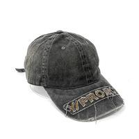 Casquette de baseball personnalisée en denim anthracite vintage, style sportif, avec clous dorés, motif argyle, respirante, imperméable, unisexe, fermeture snapback