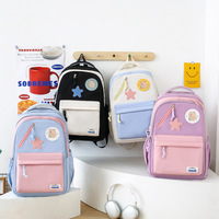 Version coréenne du sac à dos de style universitaire Ensemble de 4 pièces Sacs d'école Sac à dos doux pour filles Sac à dos à compartiments multiples