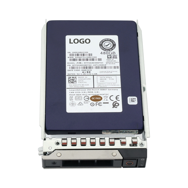 Available SATA 3.0 Enterprise Solid State Drive with DXD9H Tray 480GB SSD with Dual Power 5V/12V 2.5" SATA 6Gb/s for Server