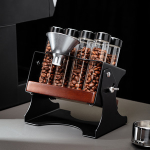 Estante de Almacenamiento para Granos de Café Kafei Shi con Soporte Metálico Inclinable Ajustable para Contenedores Herméticos y Válvulas de Desgasificación - Product Image 3