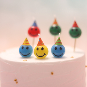 Bougies de décoration de gâteau d'anniversaire de dessin animé de <span class=keywords><strong>visage</strong></span> de sourire coloré mignon créatif - Product Image 6
