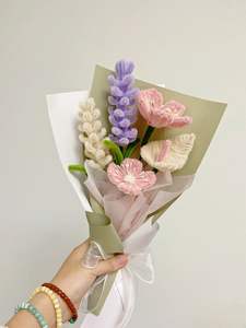 Ramo de tulipanes de palo trenzado hecho a mano DIY, bolsa de material de flores caseras, ramo de flores hecho a sí mismo, regalo para novia - Product Image 4