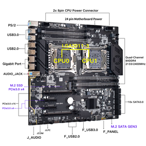 NUEVO Kit de Placa Base para PC de Escritorio X99-DD41 E-ATX 8X DDR4 RAM, Combo Dual Intel <span class=keywords><strong>Xeon</strong></span> <span class=keywords><strong>E5</strong></span> 2699 V3, Placa Madre X99 con Doble CPU - Product Image 5
