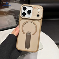 Funda Protectora Trasera para iPhone 17 16 15 Pro Max, Acabado Mate Sedoso, Magnética, con Ranuras para Tarjetas, Estilo Stussy