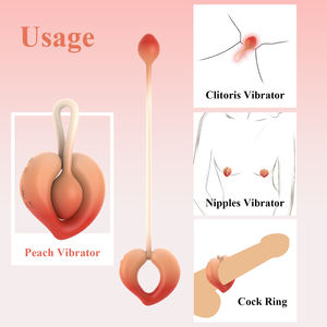 Bestmoon Giocattolo Sessuale Multifunzionale per Adulti Vibratore a Forma di Pesca per Coppie Vibratore per Clitoride e Capezzoli Femminili Anello Penieno Maschile Giocattolo Sessuale per Coppie - Product Image 3