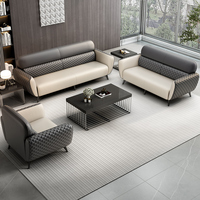 Ensemble de canapés de direction en cuir de luxe, style moderne, pour bureau présidentiel, mobilier commercial pour bureau ou chambre à coucher, Foshan
