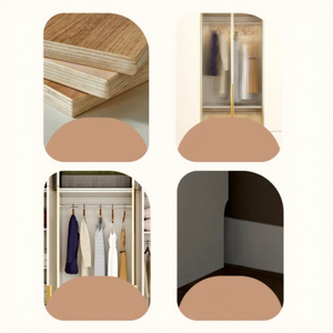 <b>Modern</b> Glass Door Wardrobe Solid Wood Bedroom Storage Space Saving Hinged Door Ready Made Combination Cabinet - Product Image 2